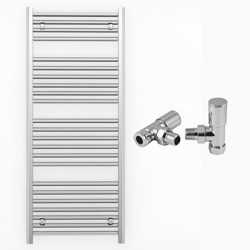 500mm x 1200mm Straight Chrome Heated Towel Rail Radiator