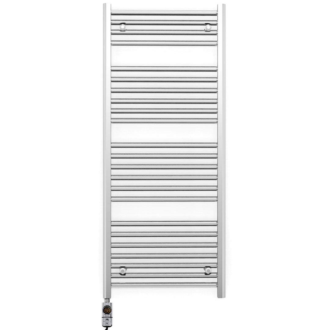 550mm Wide - Electric Heated Towel Rail Radiator - Flat Chrome - Straight