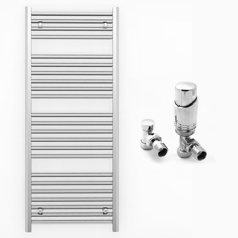 550mm x 1200mm Straight Chrome Heated Towel Rail Radiator