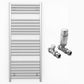 550mm x 1200mm Straight Chrome Heated Towel Rail Radiator