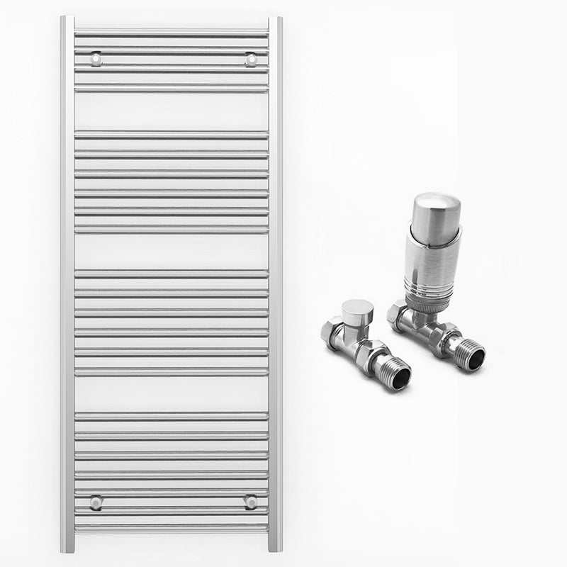 500mm x 1200mm Straight Chrome Heated Towel Rail Radiator
