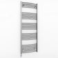 600mm x 1400mm Curved Chrome Electric Pre-Filled Heated Towel Rail Radiator