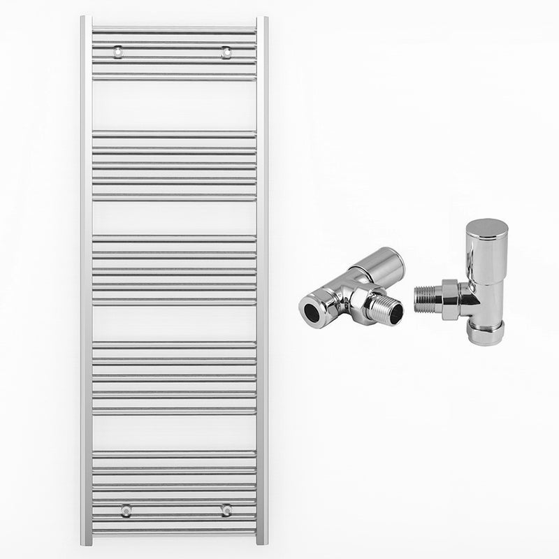 600mm Wide - Heated Towel Rail Radiator Chrome - Straight