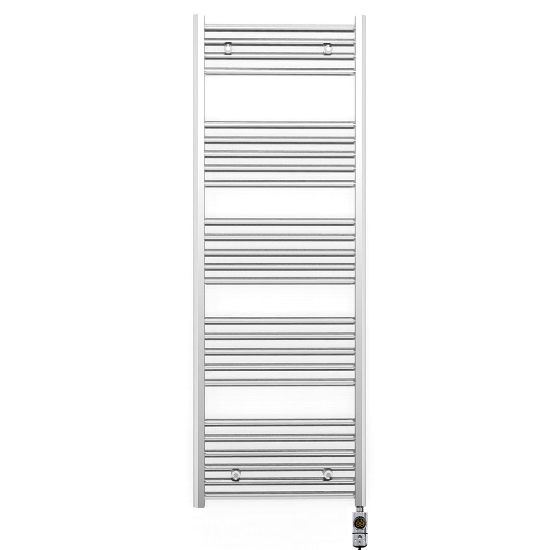 500mm x 1400mm Straight Chrome Electric Pre-Filled Heated Towel Rail Radiator