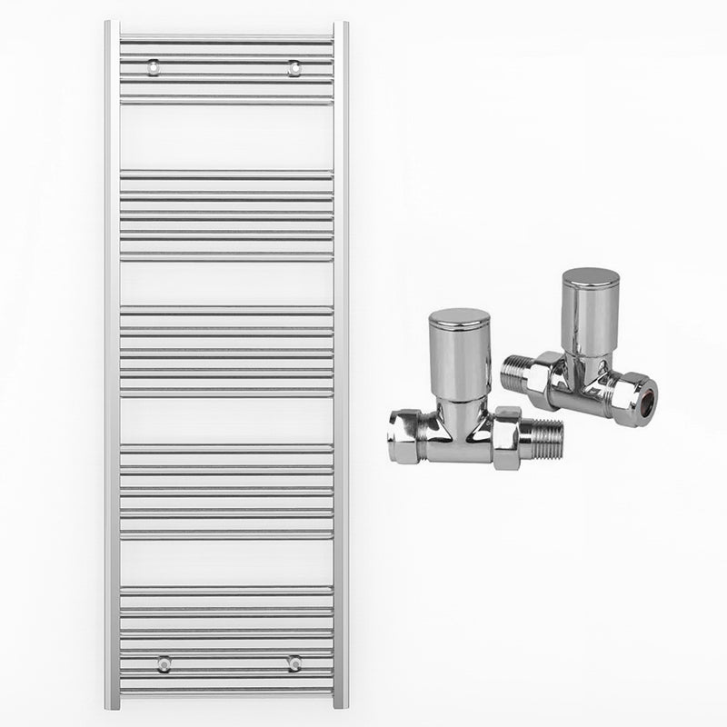 550mm x 1400mm Straight Chrome Heated Towel Rail Radiator