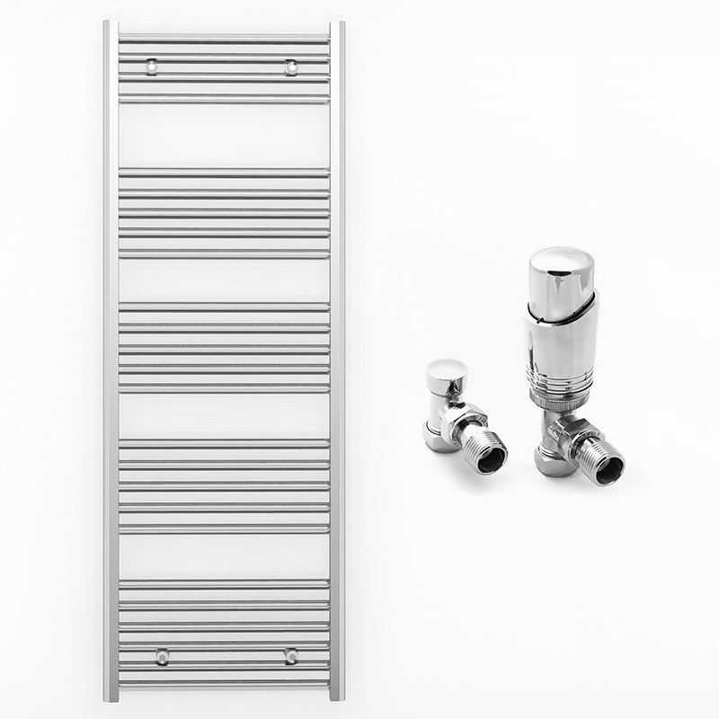500mm x 1400mm Straight Chrome Heated Towel Rail Radiator