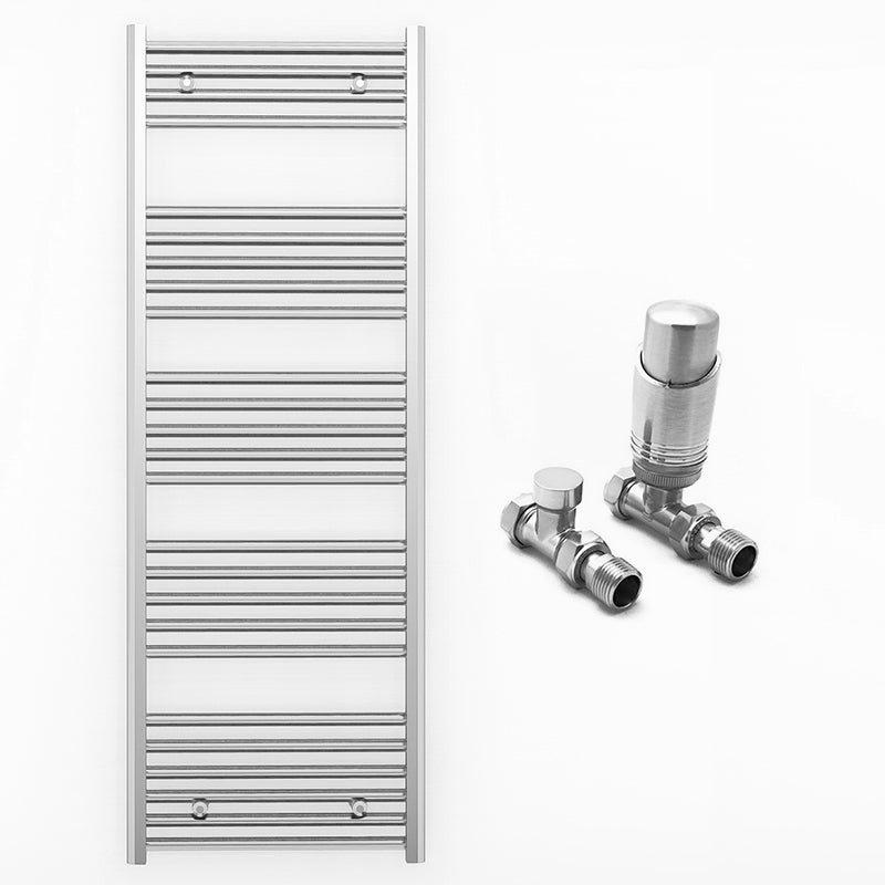600mm x 1400mm Straight Chrome Heated Towel Rail Radiator