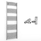 400mm x 1600mm Curved Chrome Heated Towel Rail Radiator