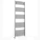 Dual Fuel - 400mm Wide - Curved Chrome- Heated Towel Rail Radiator - (incl. Valves + Electric Heating Kit)