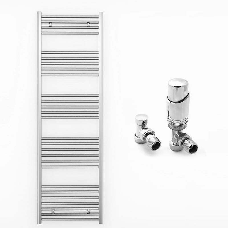 600mm Wide - Heated Towel Rail Radiator Chrome - Straight