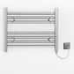 Small 500mm x 400mm Straight Chrome Electric Pre-Filled Heated Towel Rail Radiator