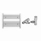 Small 500mm x 400mm Straight Chrome Heated Towel Rail Radiator