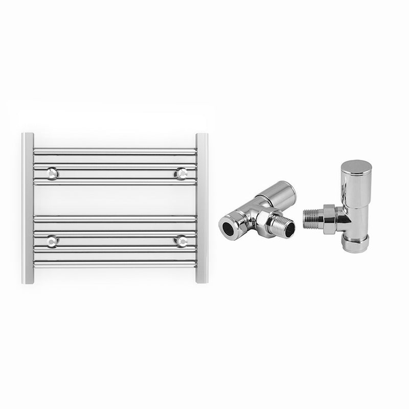 Small 500mm x 400mm Straight Chrome Heated Towel Rail Radiator