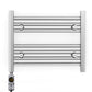 Small 500mm x 400mm Straight Chrome Electric Pre-Filled Heated Towel Rail Radiator