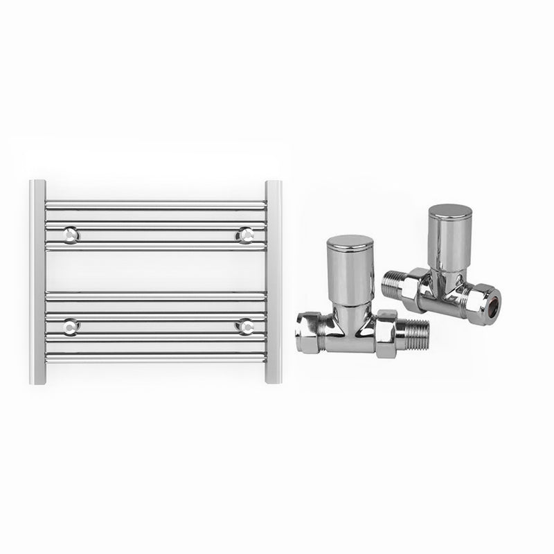 Small 500mm x 400mm Straight Chrome Heated Towel Rail Radiator