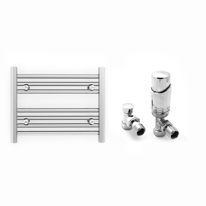 600mm Wide - Heated Towel Rail Radiator Chrome - Straight