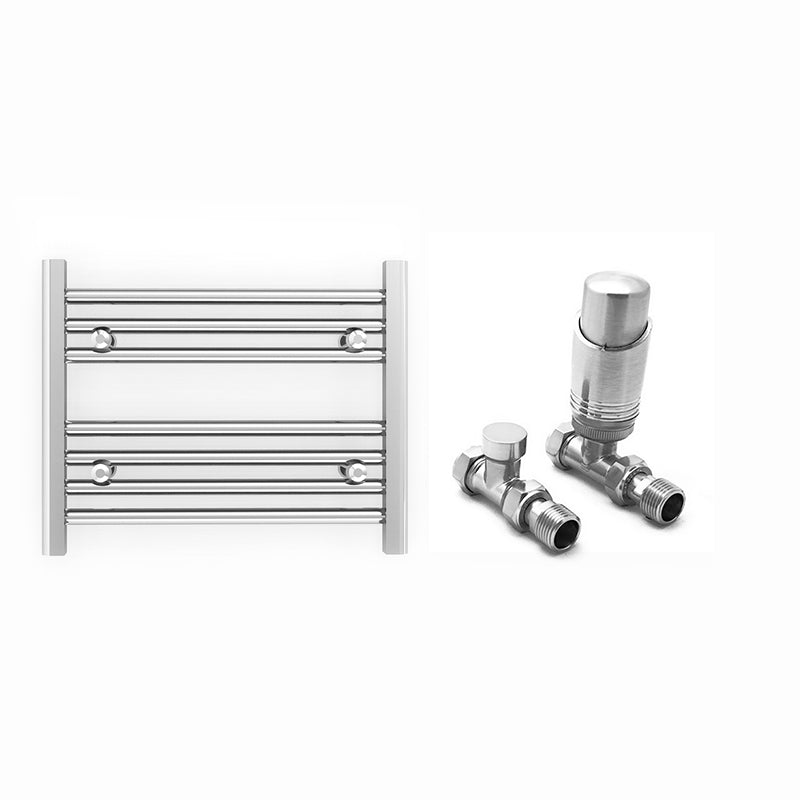 Small 500mm x 400mm Straight Chrome Heated Towel Rail Radiator