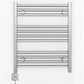 Small 500mm x 600mm Straight Chrome Electric Pre-Filled Heated Towel Rail Radiator