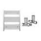 Small 500mm x 600mm Straight Chrome Heated Towel Rail Radiator
