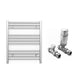 Small 500mm x 600mm Straight Chrome Heated Towel Rail Radiator