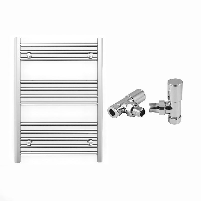 Small 550mm x 700mm Straight Chrome Heated Towel Rail Radiator