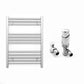 Small 550mm x 700mm Straight Chrome Heated Towel Rail Radiator