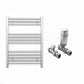 Small 550mm x 700mm Straight Chrome Heated Towel Rail Radiator