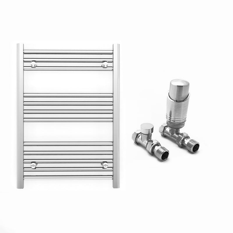 Small 550mm x 700mm Straight Chrome Heated Towel Rail Radiator