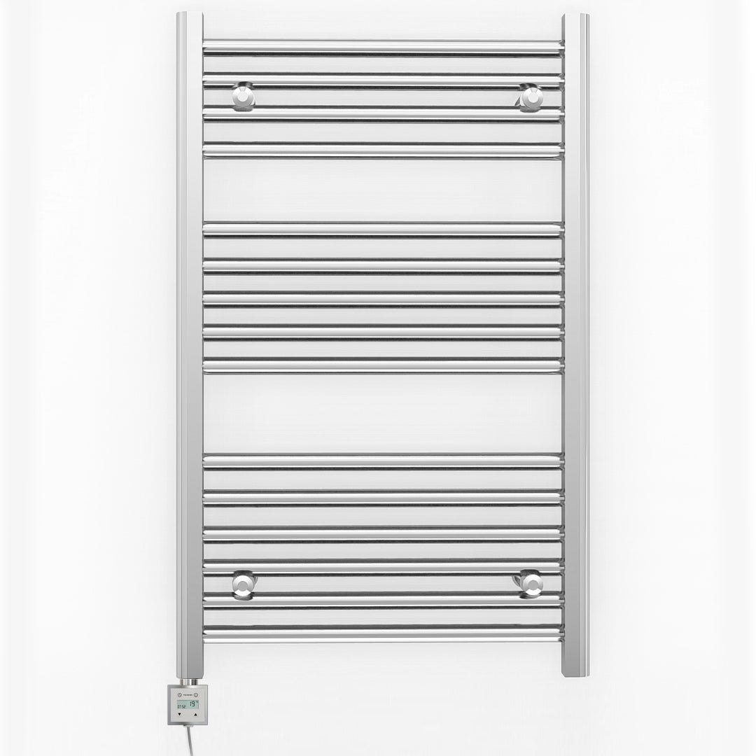 Small 500mm x 800mm Straight Chrome Electric Pre-Filled Heated Towel Rail Radiator