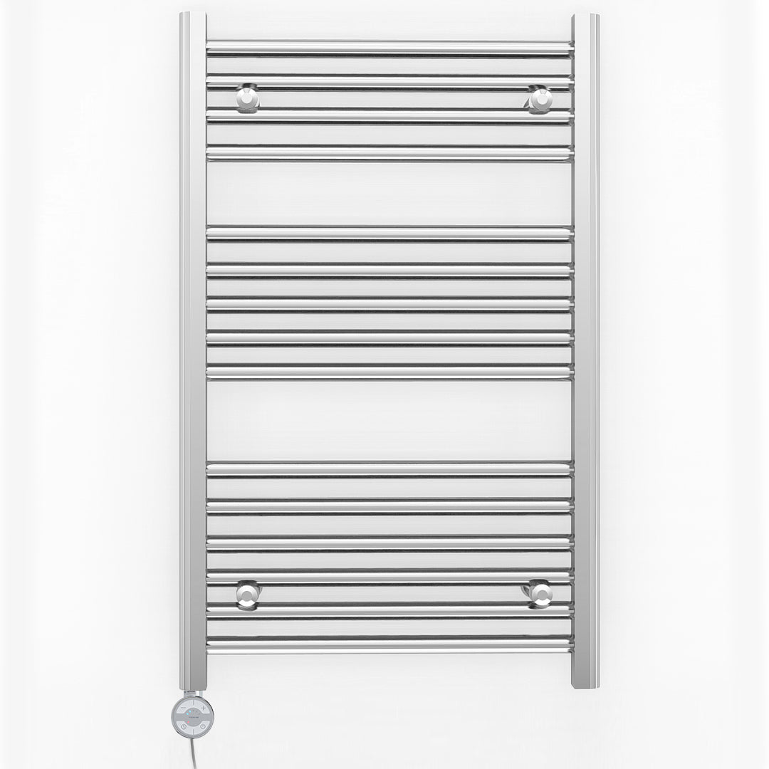 Small 500mm x 800mm Straight Chrome Electric Pre-Filled Heated Towel Rail Radiator