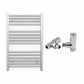 Small 500mm x 800mm Straight Chrome Heated Towel Rail Radiator