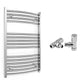 600mm Wide - Curved Heated Towel Rail Radiator Chrome - Straight