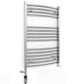 Small Dual Fuel 550mm x 800mm Curved Chrome Heated Towel Rail Radiator- (incl. Valves + Electric Heating Kit)