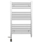 Small Dual Fuel 450mm x 800mm Straight Chrome  Heated Towel Rail Radiator- (incl. Valves + Electric Heating Kit)