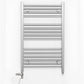 Small Dual Fuel 500mm x 800mm Straight Chrome  Heated Towel Rail Radiator- (incl. Valves + Electric Heating Kit)