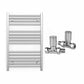 Small 500mm x 800mm Straight Chrome Heated Towel Rail Radiator