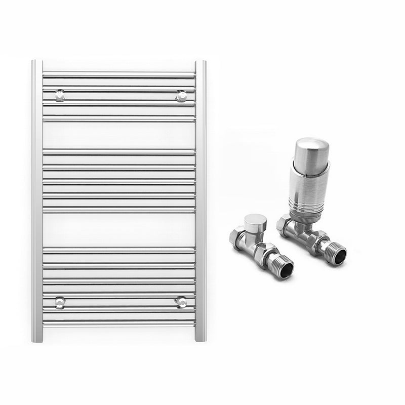 Small 550mm x 800mm Straight Chrome Heated Towel Rail Radiator