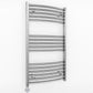 Small 550mm x 900mm Curved Chrome Electric Pre-Filled Heated Towel Rail Radiator