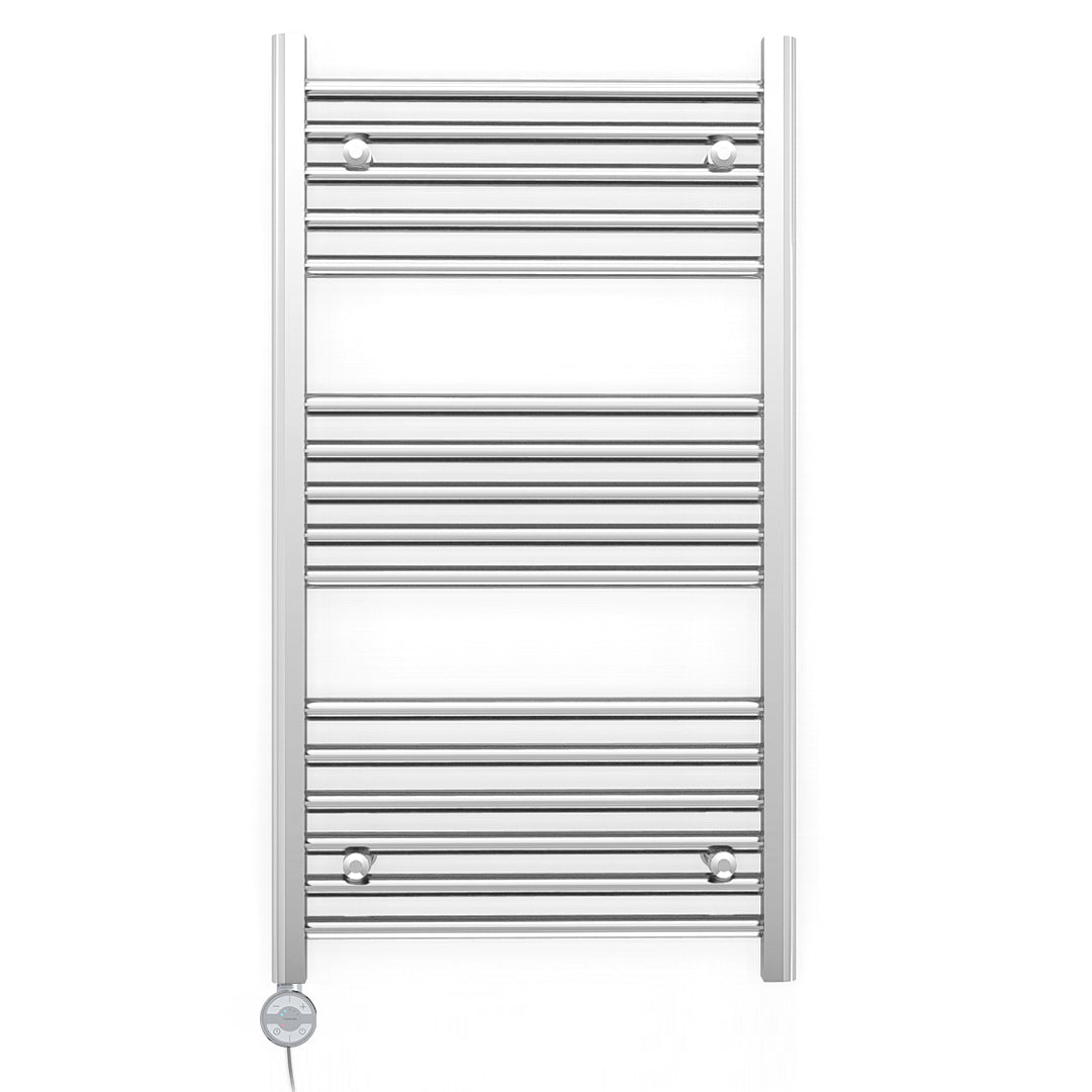 Small 550mm x 900mm Straight Chrome Electric Pre-Filled Heated Towel Rail Radiator