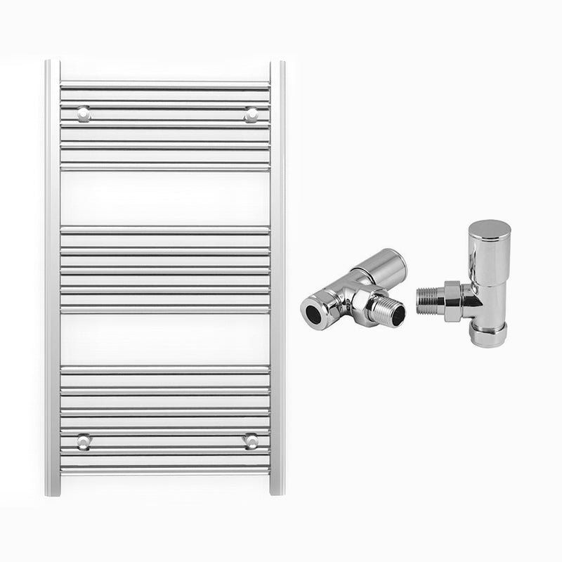 600mm x 900mm Straight Chrome Heated Towel Rail Radiator