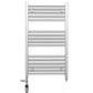 Small Dual Fuel 450mm x 900mm Straight Chrome  Heated Towel Rail Radiator- (incl. Valves + Electric Heating Kit)