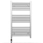 550mm Wide - Electric Heated Towel Rail Radiator - Flat Chrome - Straight