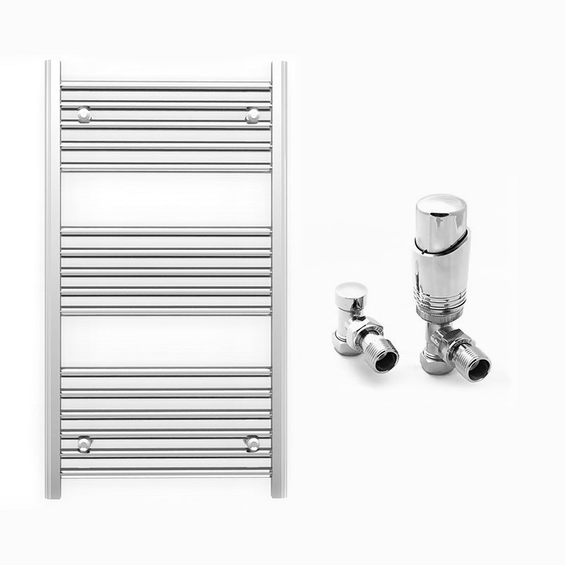 600mm x 900mm Straight Chrome Heated Towel Rail Radiator