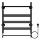 500 x 600mm Black Electric Dry Heating Towel Rail Radiator With a Top Shelf GD Model 