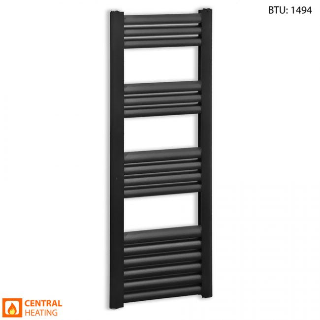 500mm Wide - Accuro Korle Matt Black Designer Heated Towel Rail Radiator