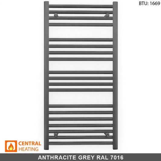 500mm x 1000mm Anthracite Grey Heated Towel Rail Radiator