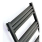 500mm Wide - 1200mm High Aluminium Black Designer Heated Towel Rail Radiator drawing 