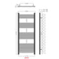 Dual Fuel 500mm Wide Accuro Korle Matt Black Designer Heated Towel Rail Radiator