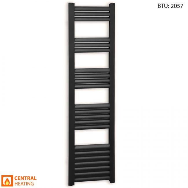 500mm Wide - Accuro Korle Matt Black Designer Heated Towel Rail Radiator