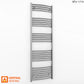 500mm Wide - Curved Heated Towel Rail Radiator Chrome - Straight